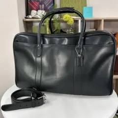 未着用 COACH 本革 2way ボストンバッグ 黒 大容量