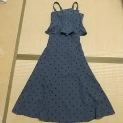【ほぼ未使用】しまむら ドット柄 フレアスカート 上下セット