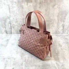 GHERARDINI ピンク 型押し レザー トートバッグ イタリア製 上品