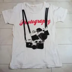 a.r.w 半袖Tシャツ カメラプリント ホワイト M