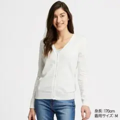 ユニクロ　シアーカーディガン　ホワイト