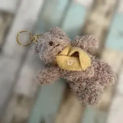 ジェラピケ　くま　クマ　キーホルダー　黄色マフラー　推し活に♡