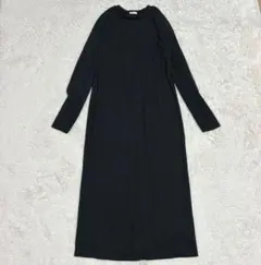 GU リブIラインワンピース ブラック