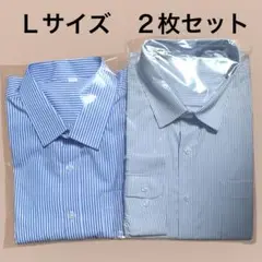 VARNIC ワイシャツ ストライプ　長袖 メンズ 2枚セット 形態安定　Ｌ