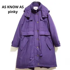 アズノウアズピンキー　フードコート　中綿コート　ミドル丈　パープル　ゆったり　Ｆ