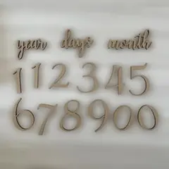 木製　数字セット 年月日　数字　ナンバー　月齢フォト　ベビーフォト