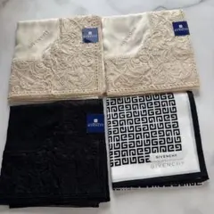 【送料込】GIVENCHY ジバンシイ ハンカチ 4枚セット 刺繍 未使用