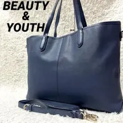 ✨美品✨ビューティーアンドユース 2way トートバッグ ビジネスバッグ ブルーのサムネイル