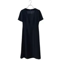 ブラックフォーマル ワンピース(S)半袖 礼服 喪服 冠婚葬祭 ひざ丈 黒