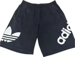 old adidas ロゴ入り90s デサント製　ブラック ショートパンツ M