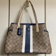 【希少】COACH シグネチャー ストライプ トートバッグ