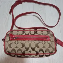 COACH コーチ シグニチャー ミニショルダー 6616 赤 レッド - メルカリ