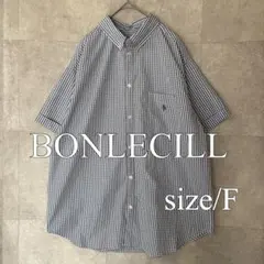 BONLECILL ビッグシルエット ワンポイント刺繍ボタンダウン半袖シャツのサムネイル
