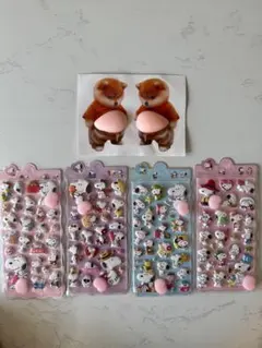 スヌーピー おしりシール4枚➕ぷにぷにお腹シール柴犬2枚セット