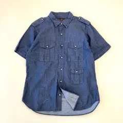 綠標relaxing 縐紗 棉麻 短袖 襯衫 L