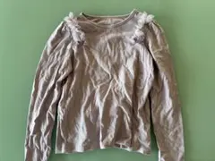 エニィファム　長袖カットソー 薄紫 フリル リボン付き