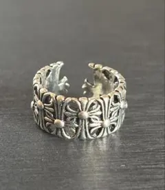 リング　シルバー925刻印　レトロフラワー　メキシカンアクセサリー　ビンテージ