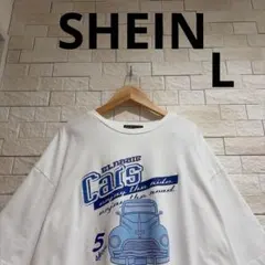 SHEIN メンズ　白色Tシャツ　半袖　半袖Tシャツ　サイズLのサムネイル