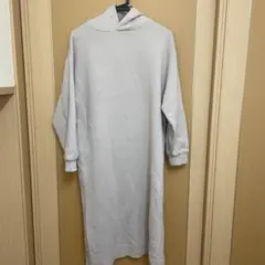 GLOBAL WORK フード付きロングワンピース M ライトグレー