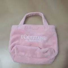 L'OCCITANE パイル地 ミニトートバッグ ピンクのサムネイル