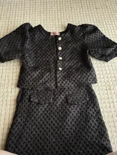 Ramelia ラメリアブラックセットアップ ボタン付き