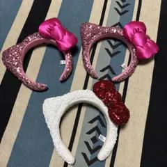 USJ キティ カチューシャ スパンコール ピンク ビッグリボン