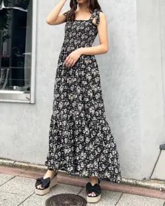 INGNI 花柄シャーリング ワンピース