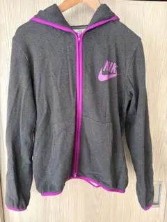Nike ジップパーカー　ダークグレー/紫