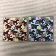 【新品】スプリントホース 馬　フェイラー　ベージュ　シルバーグレー ハンカチ