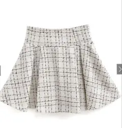インパン裏地付きラメツイードフレアミニスカート[dk1277] S