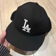 LAロゴ耳あて付きベースボールキャップ