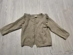 H&M フリル付きカーディガン 80 ベージュ