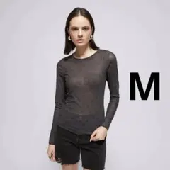 【新品タグ付き】ナイキ シアー ロングスリーブ トップ スウッシュ 総柄 M