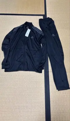 adidas ブラック ジャージ上下セットH28916