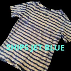 SHIPS JET BLUE ボーダーTシャツ M