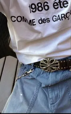 セール‼️Geek Cross Embossed Buckle Studsbelt