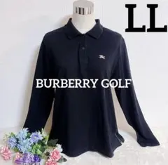 BURBERRY GOLF ポロシャツ　長袖　ノバチェック　黒　レディース　LL