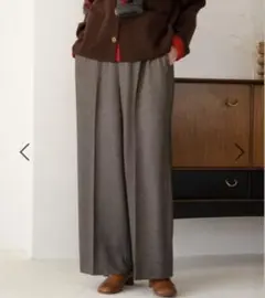 ウールライク柄ワイドパンツ　L 2025年