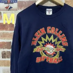 N36 JERZEES 古着 スウェット ネイビー ゲームプリント