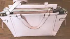 WORLDピンク レザー ショルダーバッグ 2way