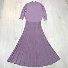 ROPE' PICNIC くすみパープル ニット ロングワンピース 七分袖