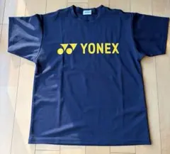 YONEXヨネックス　Tシャツ　メッセージ入り　ネイビー×イエロー