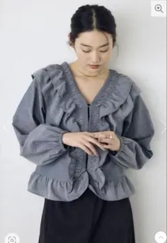 フロントホックラッフルブラウス AZUL BY MOUSSY BLUE