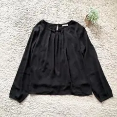 【GLACIER】タックブラウス トップス プルオーバー 長袖 フェミニン M