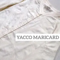 YACCO MARICARD　ステッチ　刺繍　オーバーシャツ　バンドカラー