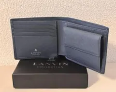 ランバンコレクション 二つ折り財布 レザー ブラックのサムネイル