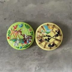 ディズニー 刺繍缶バッジつきビスケット2 ピーターパン•バンビ