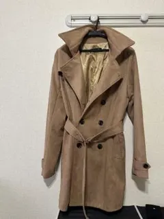 メンズ　襟付きトレンチコート　ブラウン M