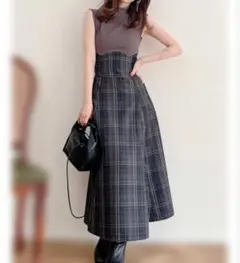 ダズリン　チェックノースリーブコルセットワンピース Sサイズ