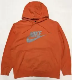 NIKE ロゴプリント パーカー XLサイズ オレンジ 裏起毛